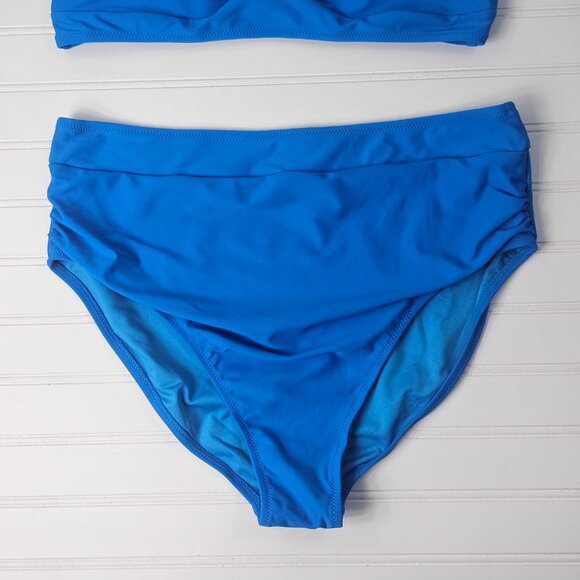 BMJL Women's Blue High Waisted U Cut Out Top Modest Bikini Set Size XL NWT - Picture 5 of 16